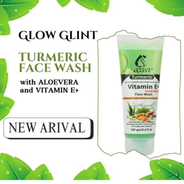 Pack of 2 Glowglint Beauty Vitamin E+Aloe Vera|Turmeric Face Wash - Image 4